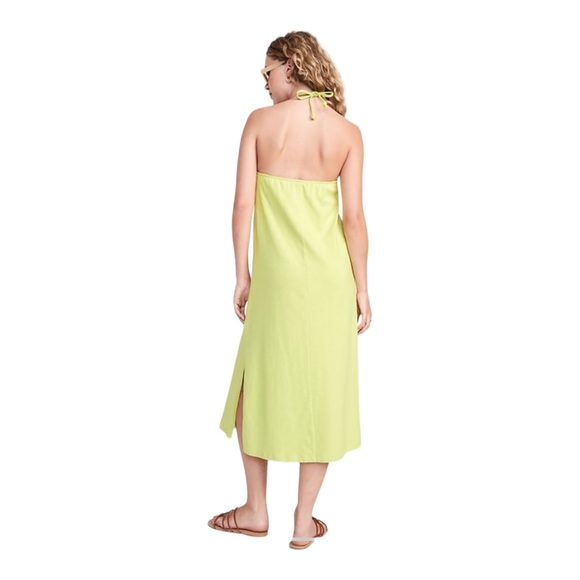 OLD NAVY Pousse Verte Slub-Knit Halter Midi Shift Dress M Tall NWT - Picture 2 of 3